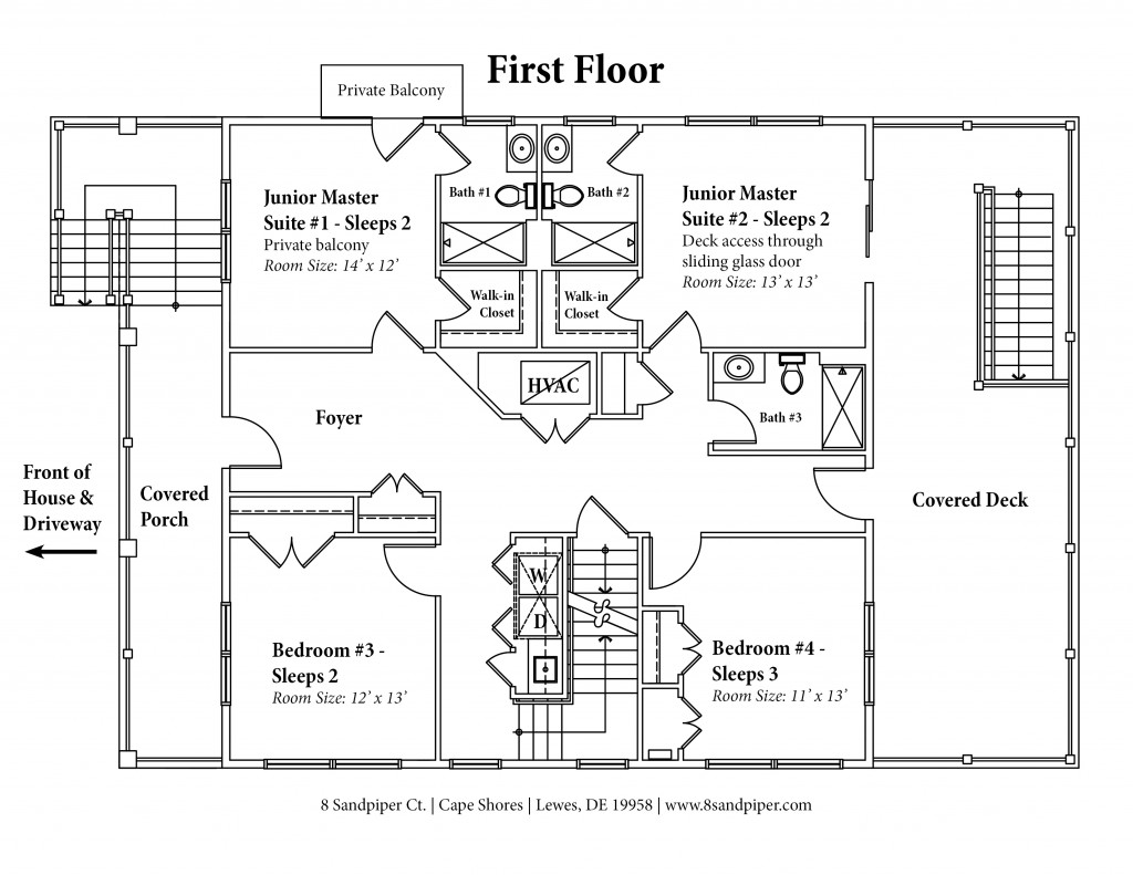 8 Sandpiper Floor Plan - 1st Floor - Cape Shores - Lewes, DE 19958