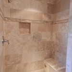 Master Bath Tile Shower Stall at Cape Shores Vacation Rental in Lewes Delaware