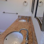 Close-up of Master Bathroom Sinks at 8 Sandpiper Ct Weekly Rental for Summer Vacation